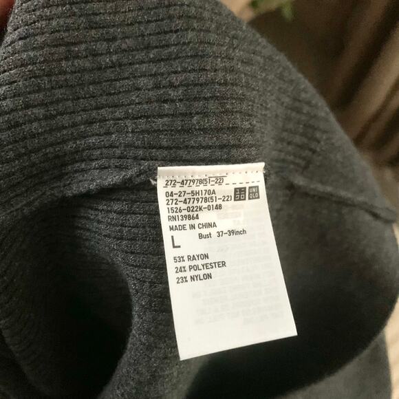 Uniqlo Washable Ribbed Knit Polo Sweater in Gray - Picture 7 of 8